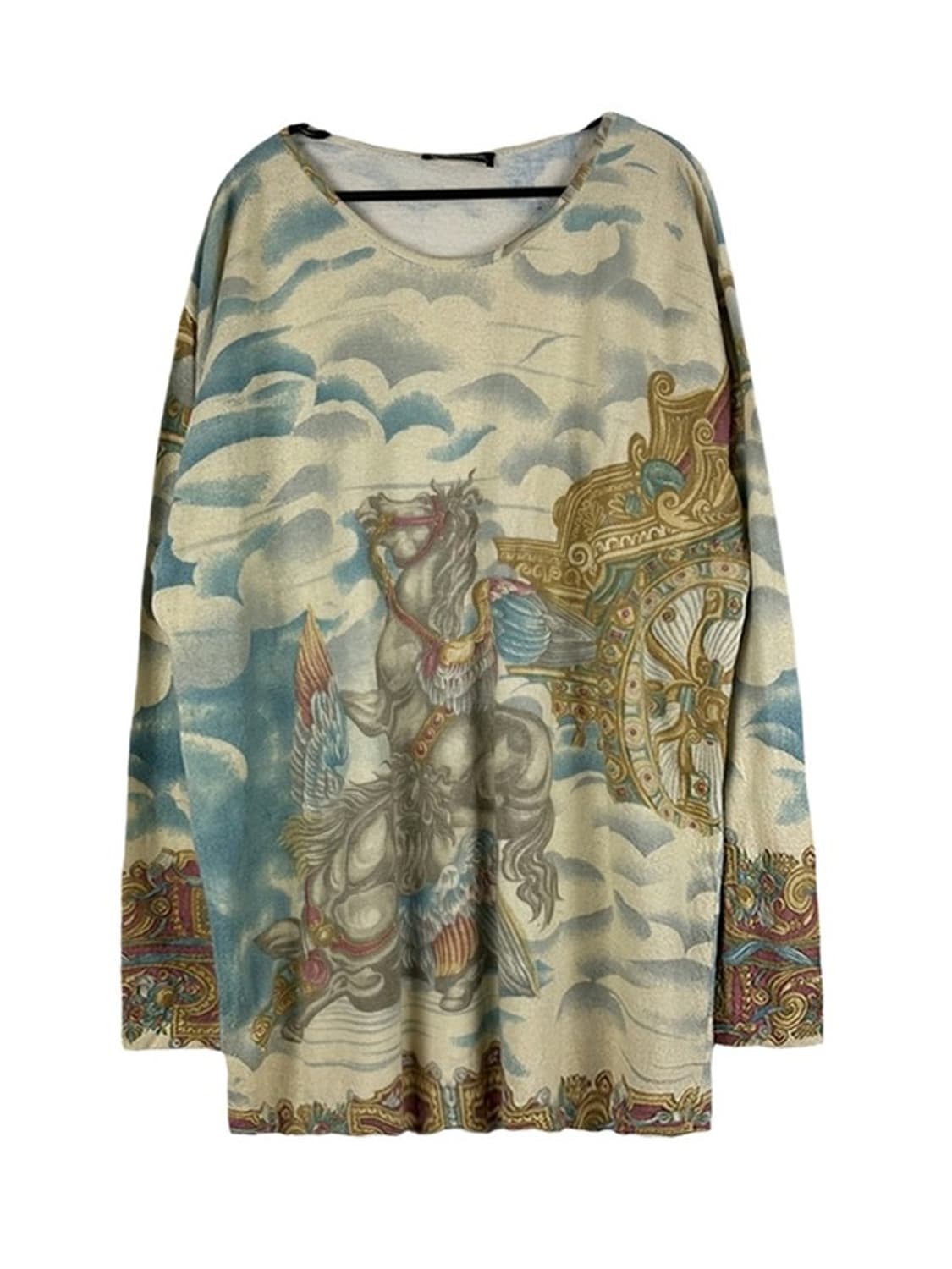 [XL] ROBERTO CAVALLI 실크 캐시미어 명화 니트 상품이미지1