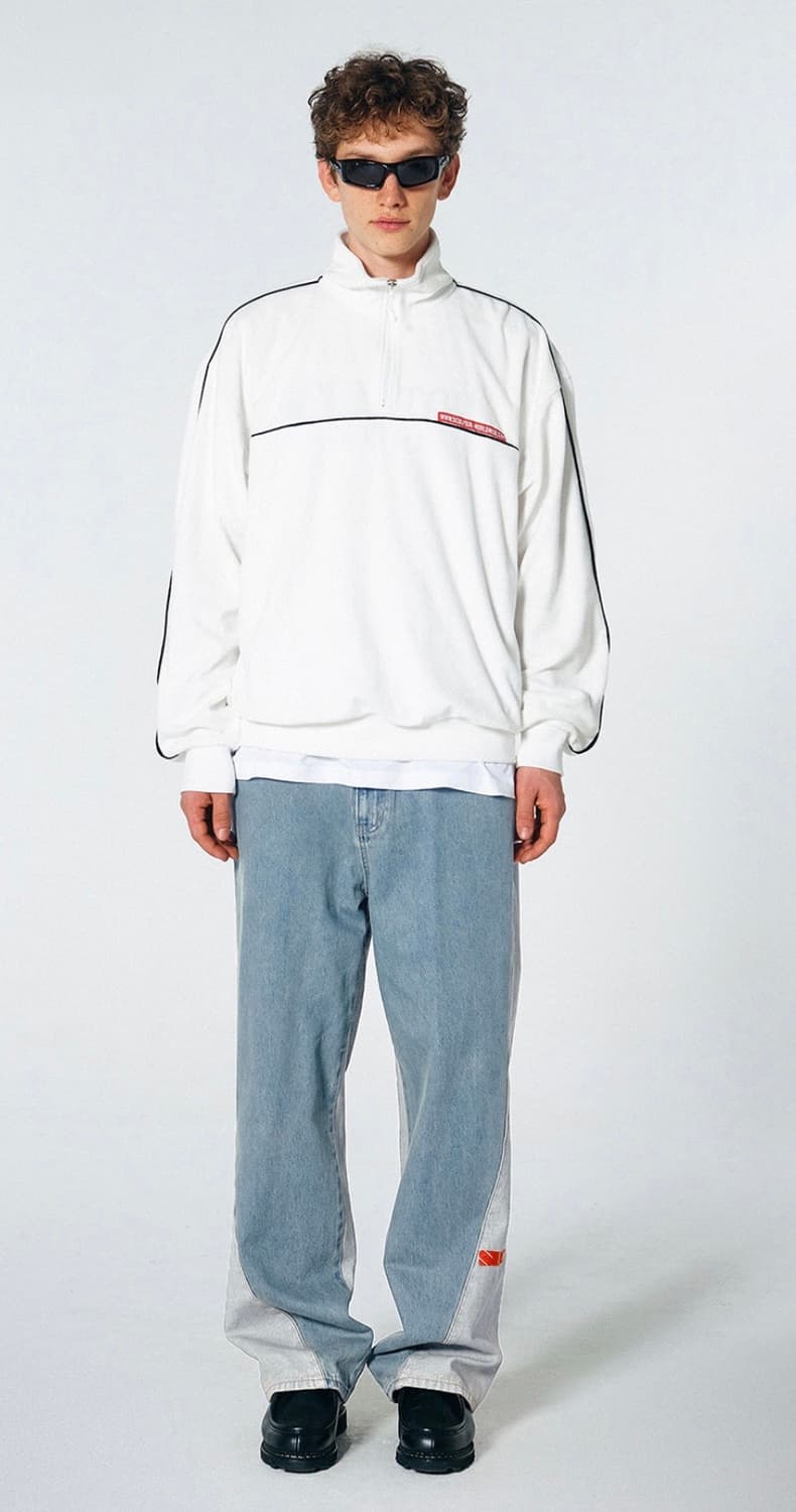 새제품 남녀공용 스컬프터 XS 리브저블 블럭데님 팬츠 (뉴진스 해린 착용 상품이미지2