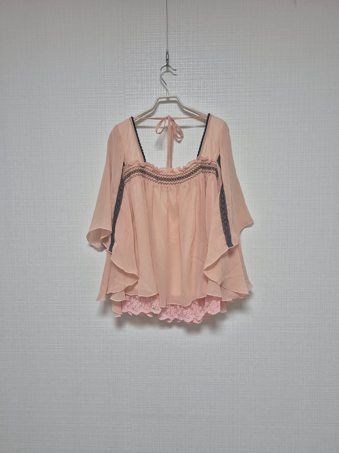 리즈리사 히메갸루 사몬핑크 블라우스 상품이미지2