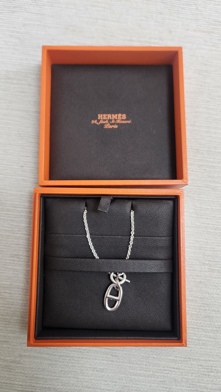 에르메스 샹달 토글바 실버목걸이 상품이미지1