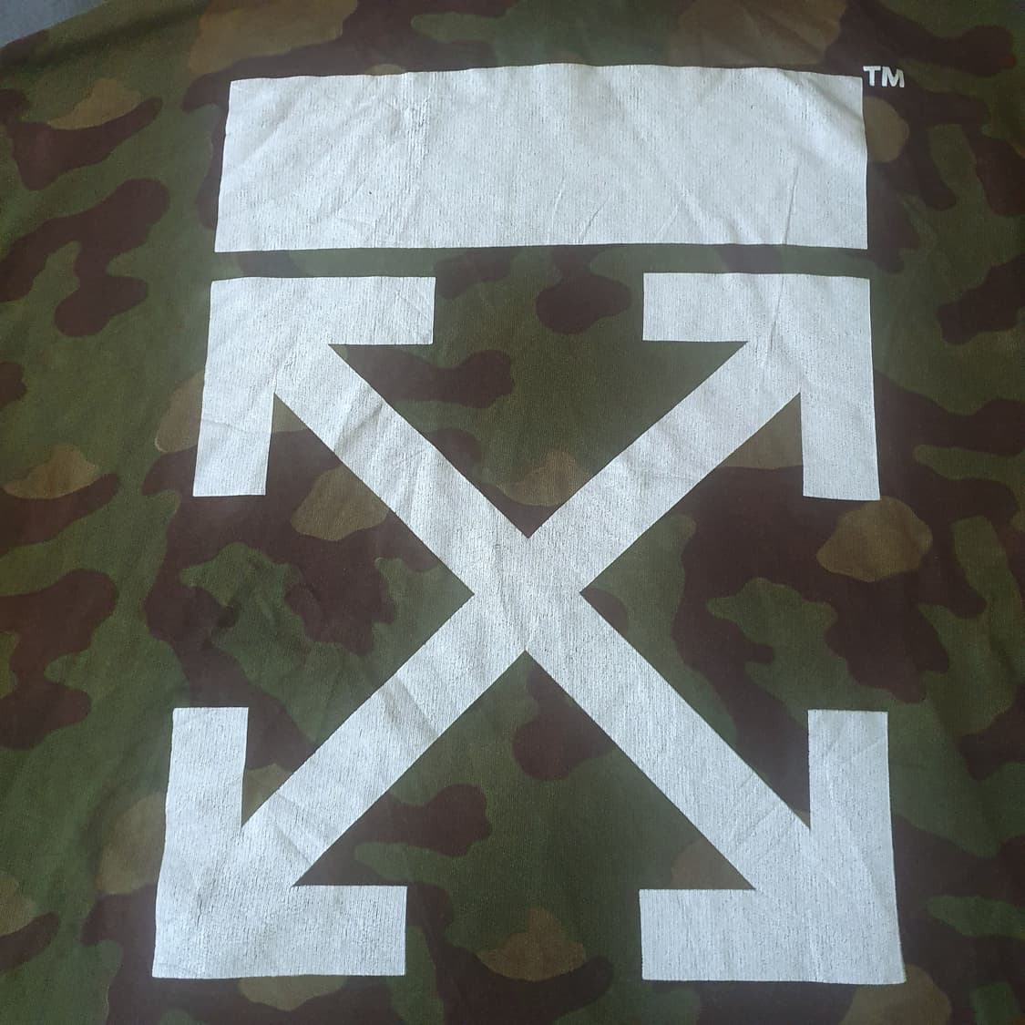 오프화이트 오버사이즈 카모 후드티 L 상품이미지2