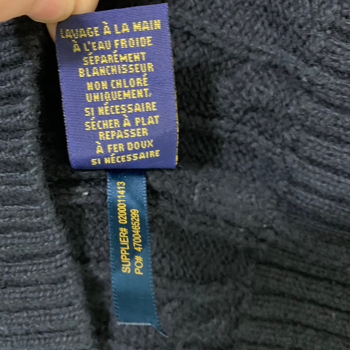 폴로 랄프로렌 빈티지 블랙 꽈배기 니트 M 케이블 니트 스웨터 여성 상품이미지4