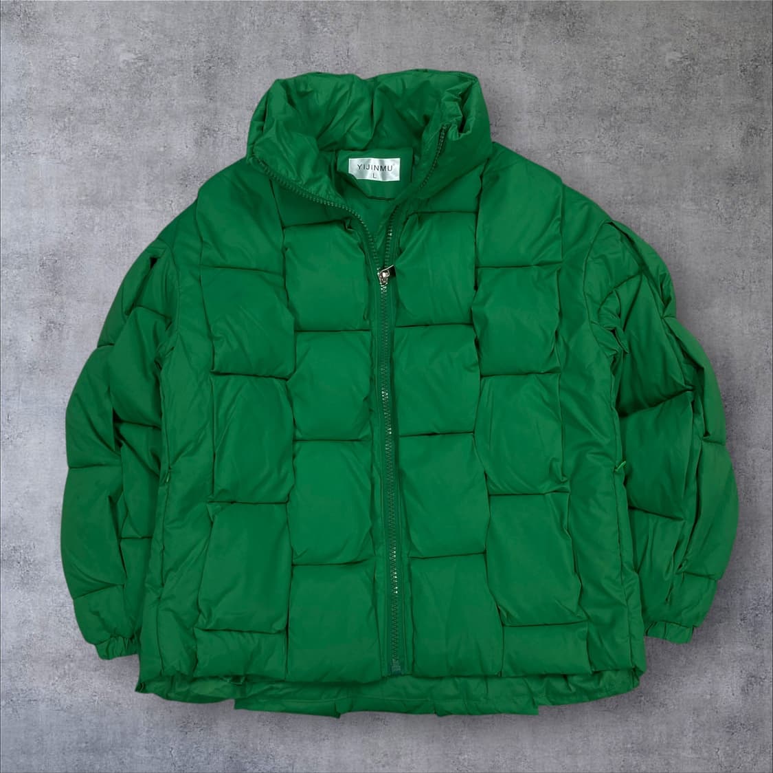 VTG 그린 컬러 패턴 푸퍼 패딩 상품이미지1