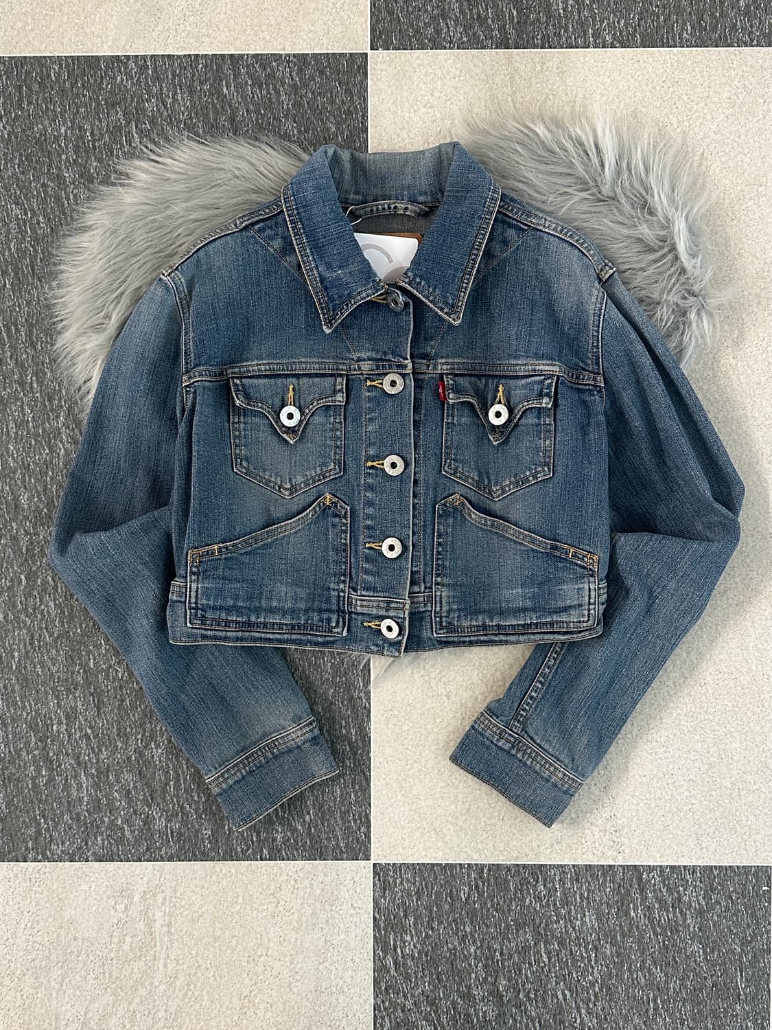 리바이스 00s 우먼 크롭 데님 자켓  상품이미지5