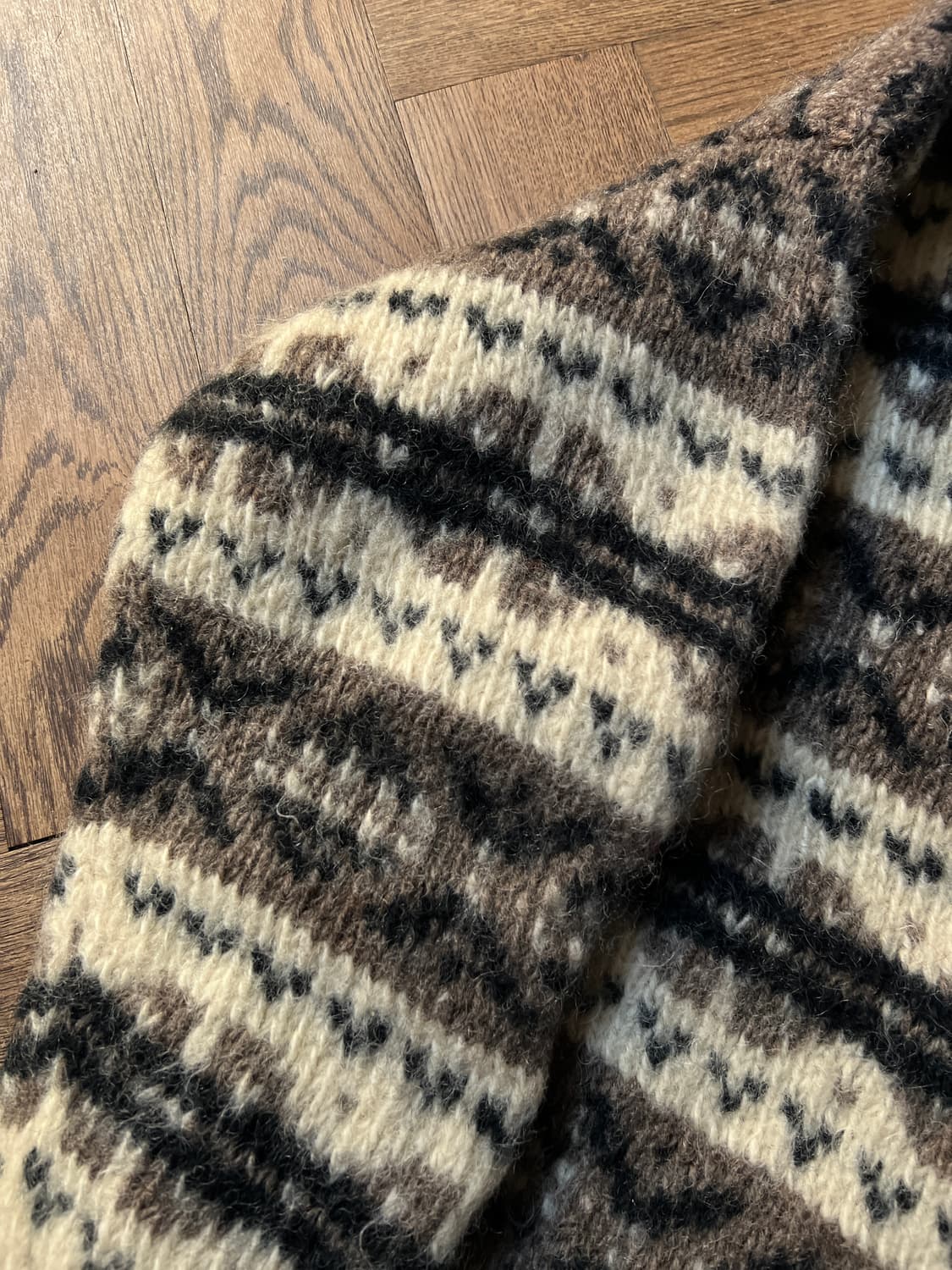 [L]90's USA 빈티지 페어아일 헤비 울 코위찬 니트 상품이미지4