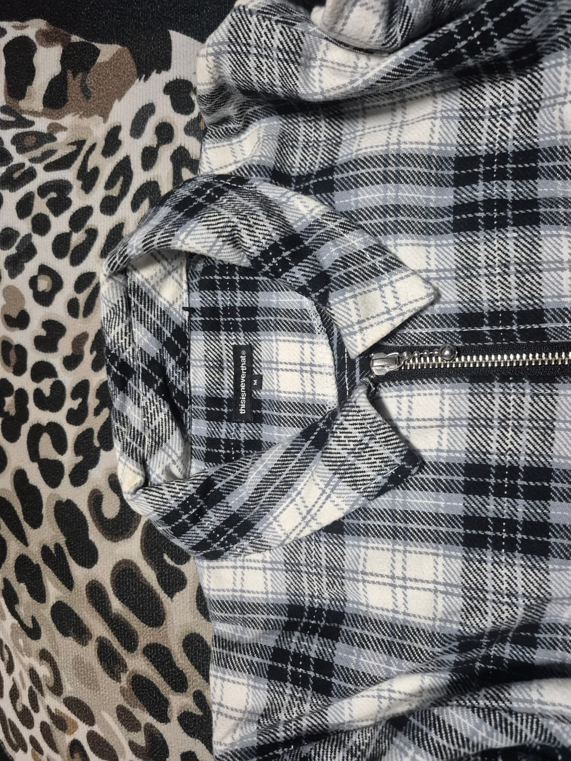 디스이즈네버댓 집 체크 셔츠 원피스 M 상품이미지3