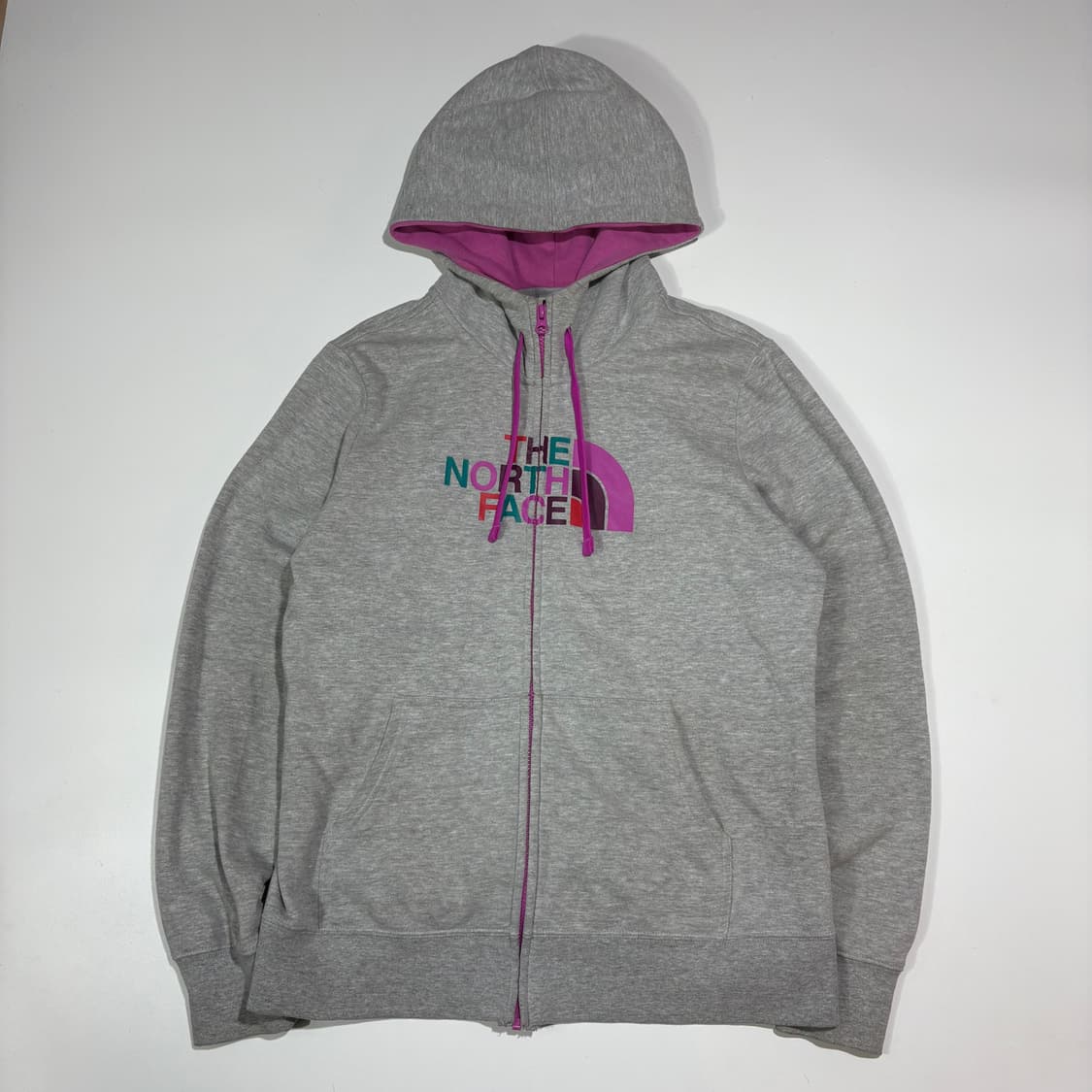 노스페이스 그레이 로고 후드 집업 상품이미지1