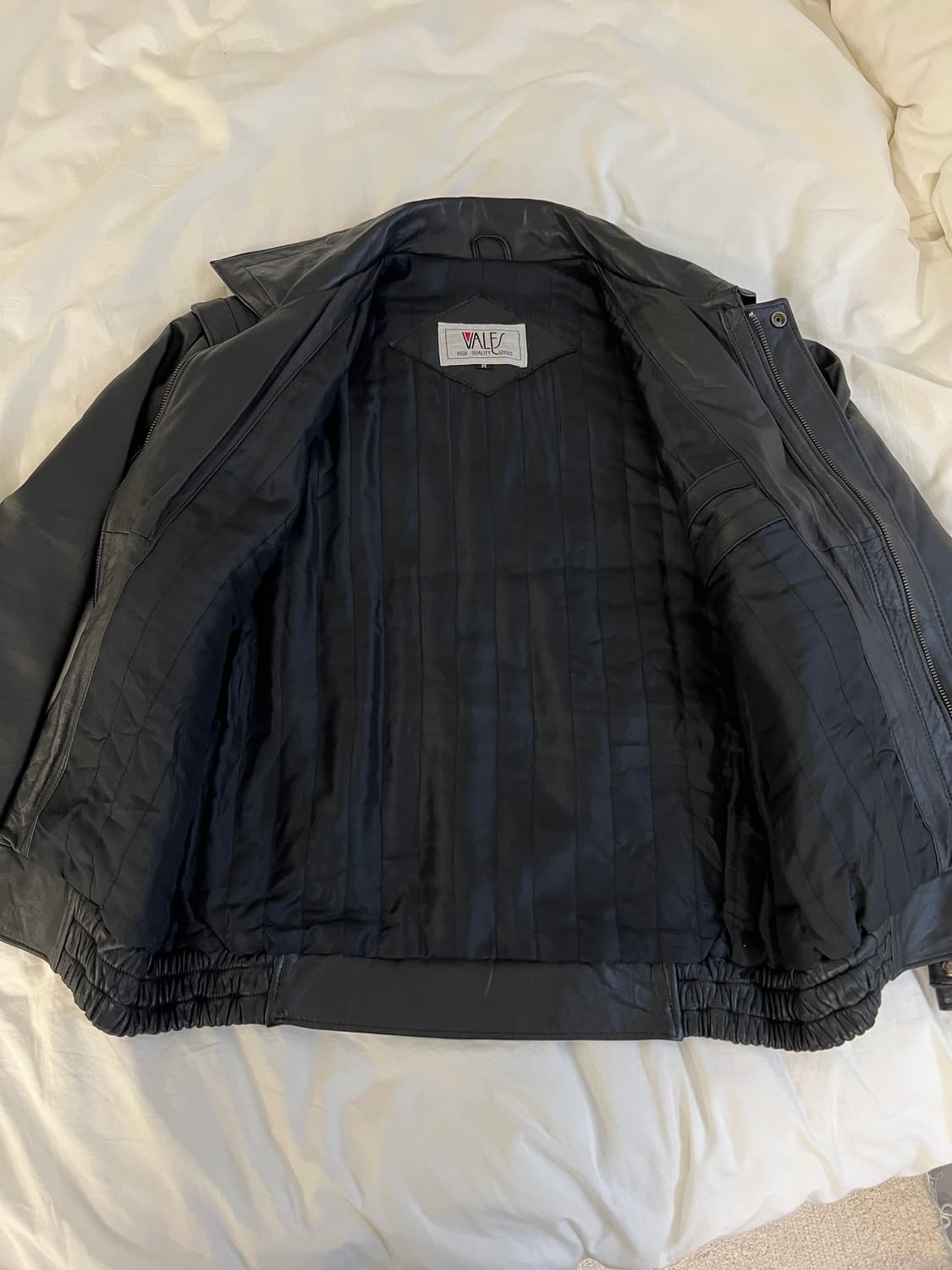 빈티지 블랙 램스킨 하이넥 레더 자켓 상품이미지4