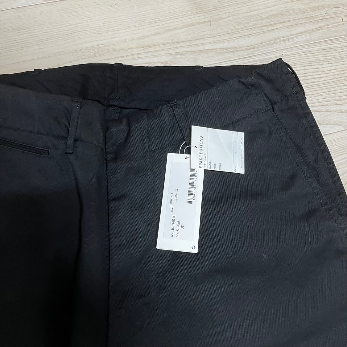 새상품) 나나미카 와이드 치노 팬츠 블랙 32 상품이미지2