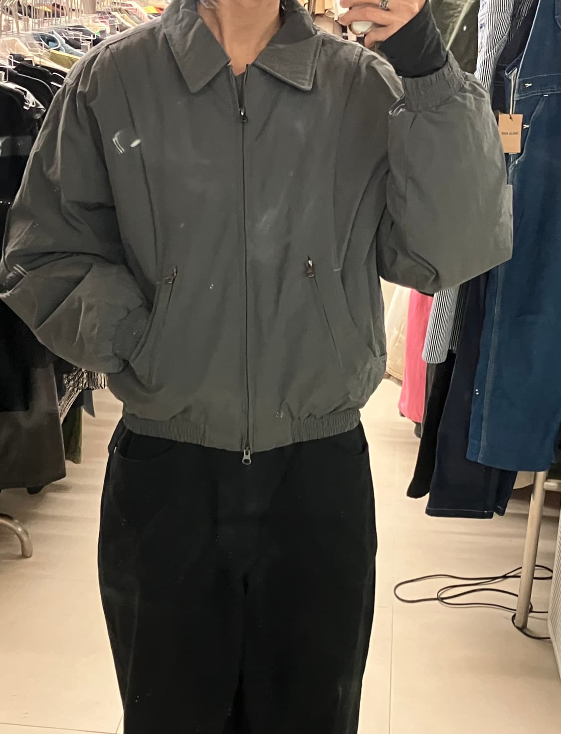 커스텀어클락 그레이 블루종 패딩 점퍼 M 상품이미지5