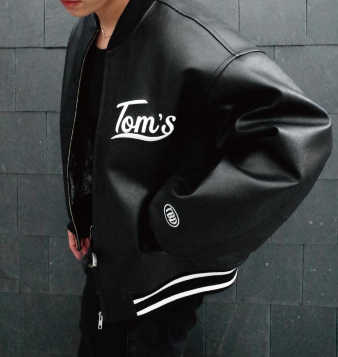 톰스벌스데이 TBD 바시티 봄버 자켓 올블랙 1사이즈 상품이미지4