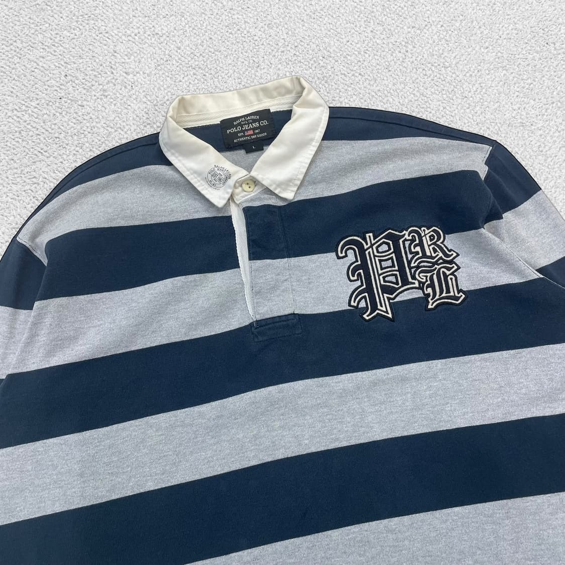 폴로 진스 컴퍼니 크레스트 로고 스트라이프 럭비 티셔츠 상품이미지2