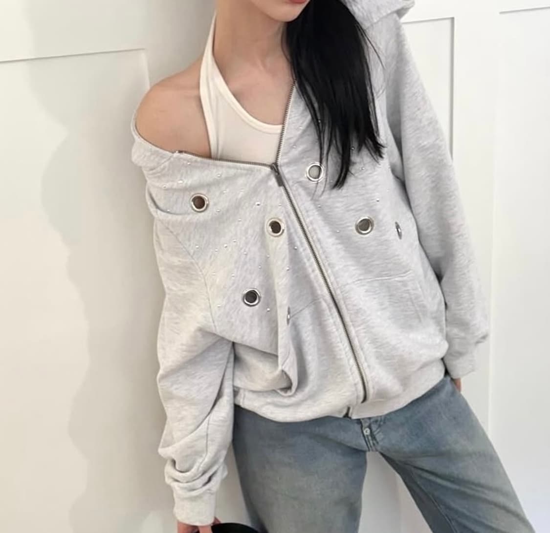 페인츄얼 스터드 후드집업 상품이미지1