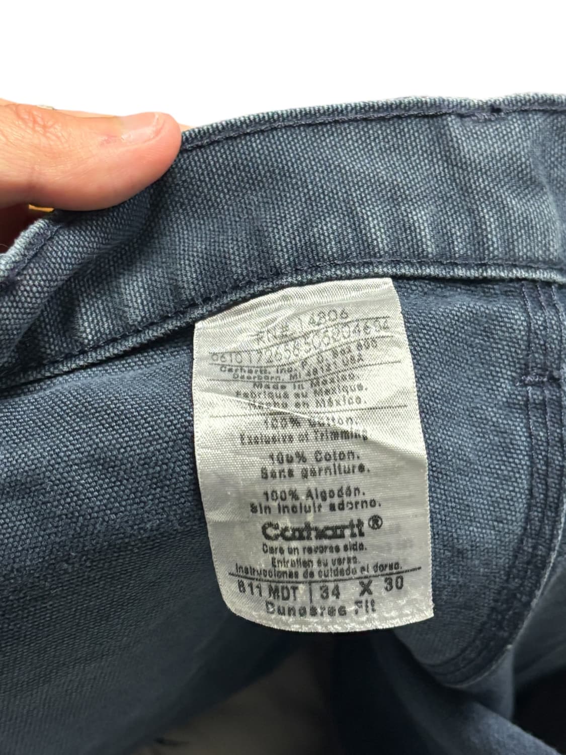 칼하트 b11  미드나잇네이비 싱글니 카펜터 팬츠 상품이미지9
