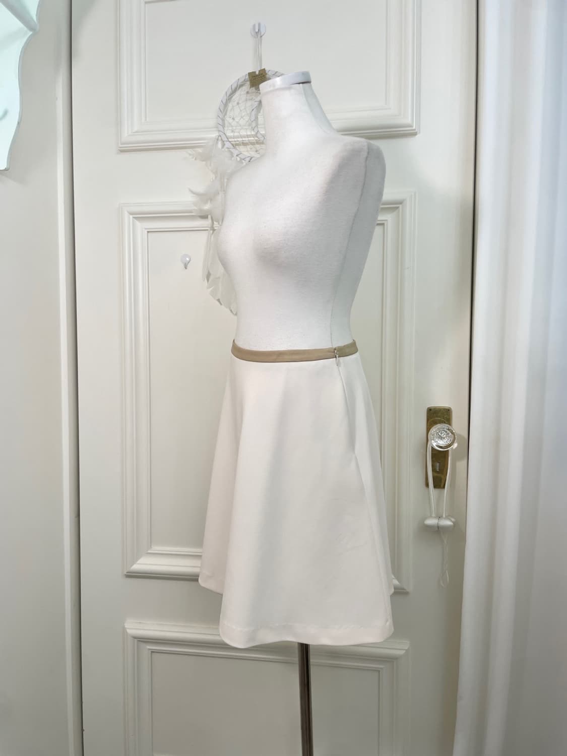 ivory waist leather point midi basic ski 상품이미지2