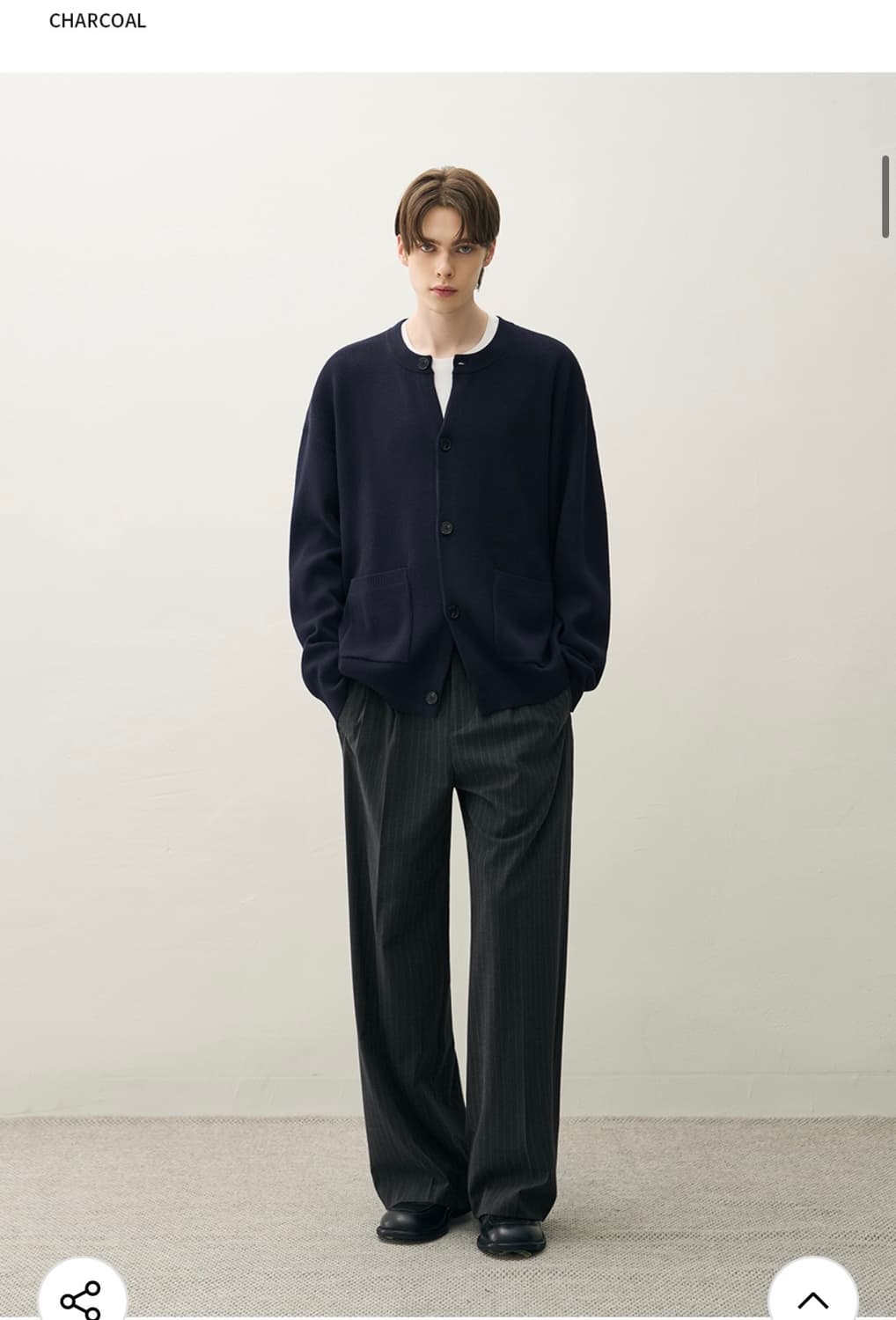 (L) 드로우핏 투 턱 와이드 핀 스트라이프 슬랙스 판매 상품이미지3