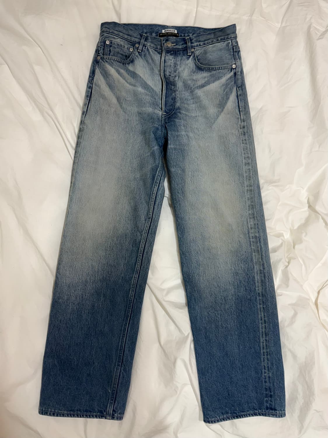 오라리 FW25 셀비지 페이디드 헤비 데님 와이드 팬츠 30 상품이미지1