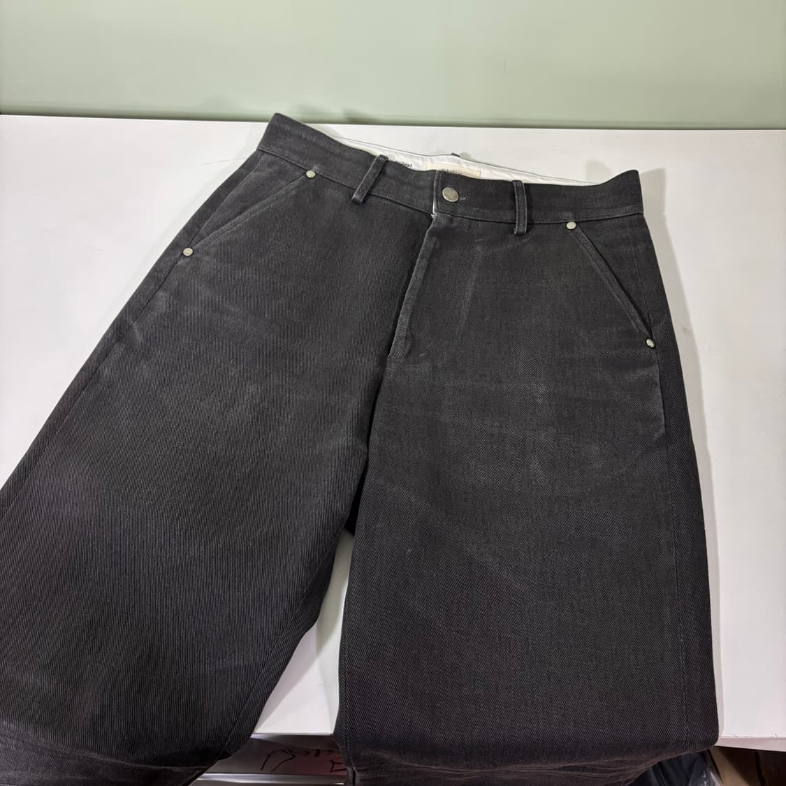 1 M 파브레가 피그먼트 로우플라잉 세미와이드 코튼팬츠 상품이미지2