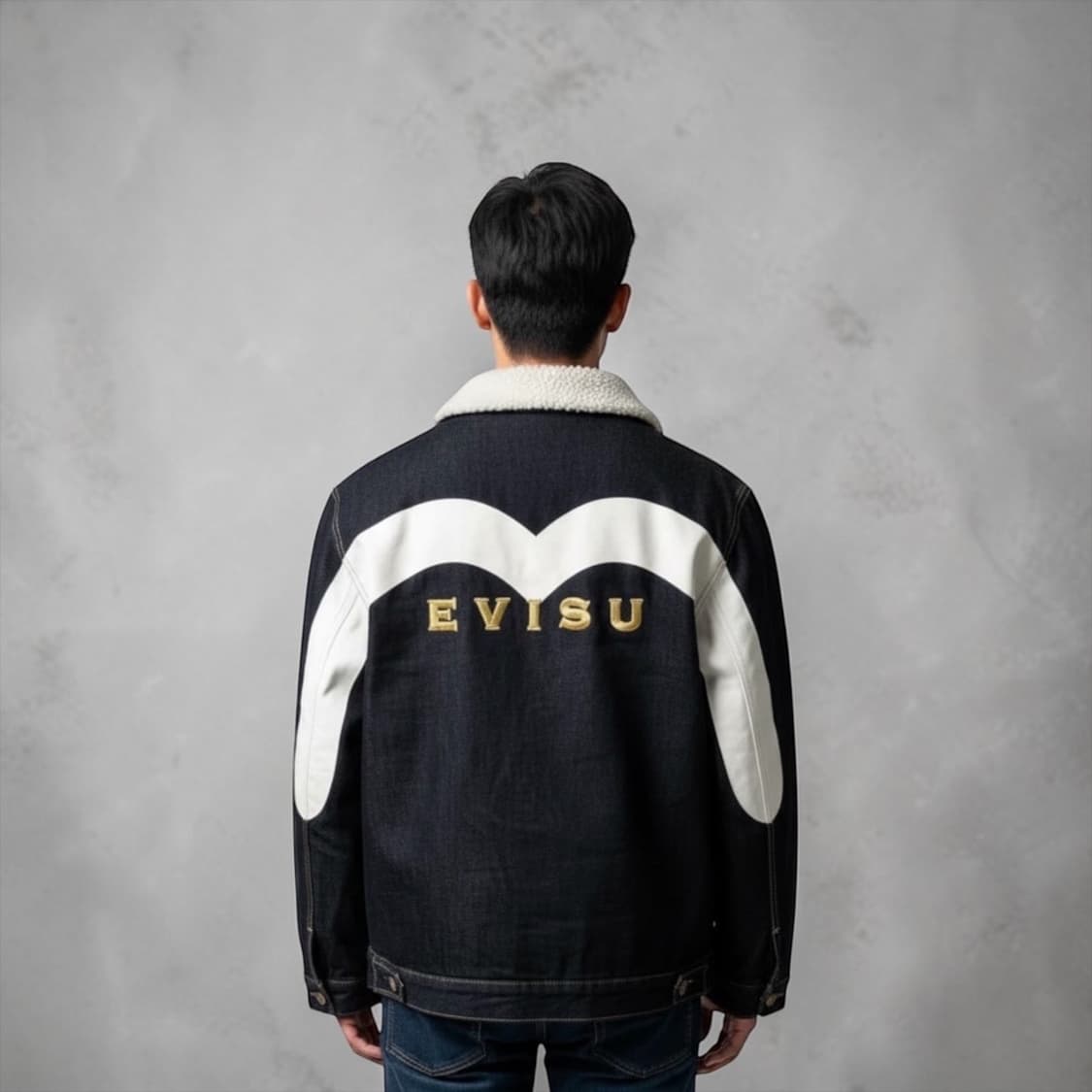 L/ 에비수 빅로고 청데님 쉐르파 자켓 상품이미지1