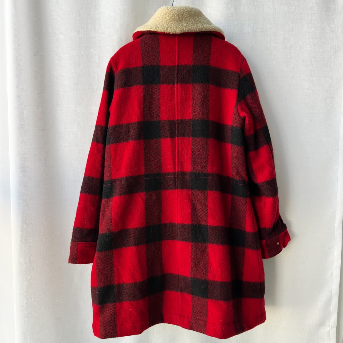울리치 x 아베크롬비 체크 울 코트 레드 M 상품이미지2