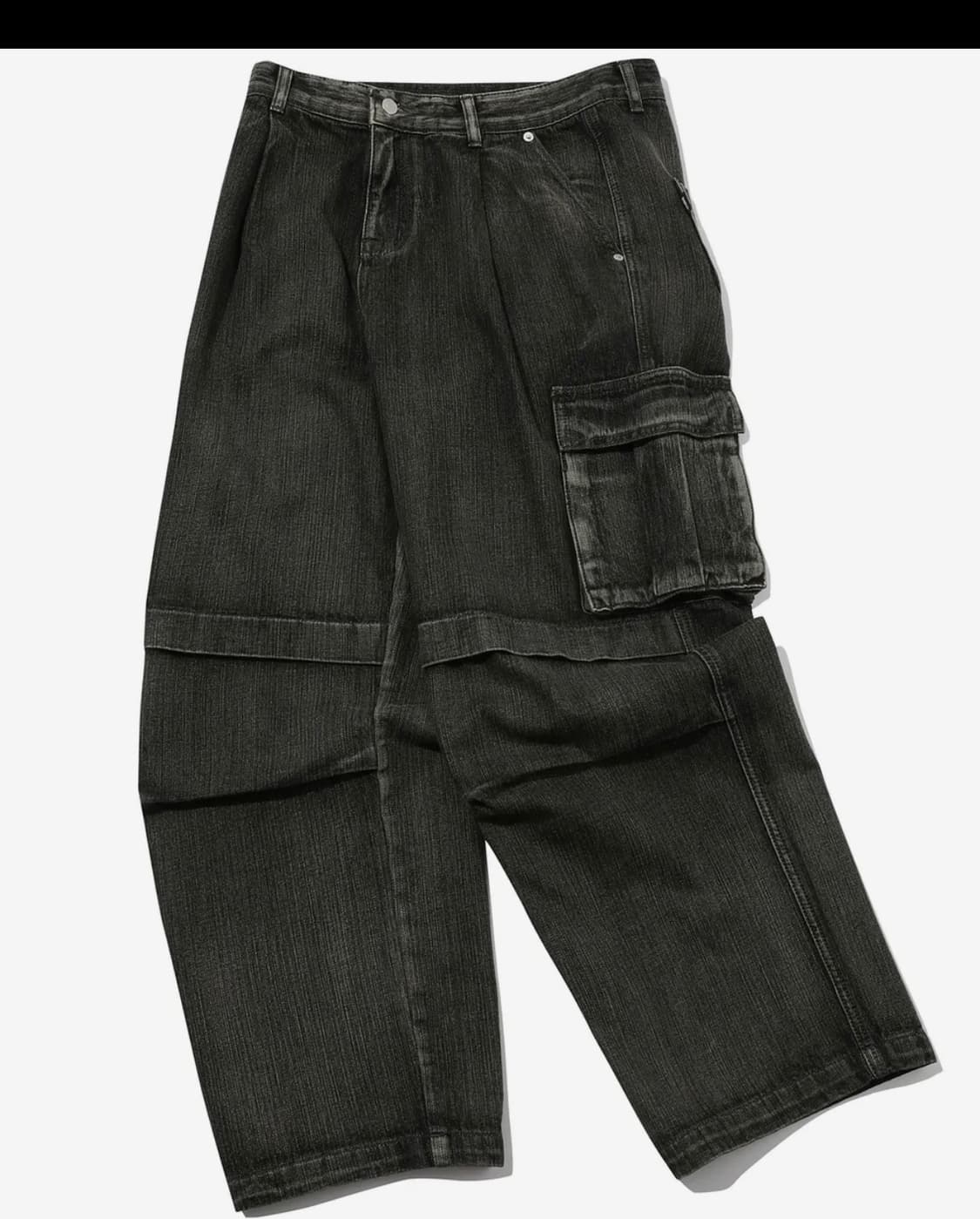 꼼파뇨 와이드 절개 카고 데님팬츠 상품이미지4