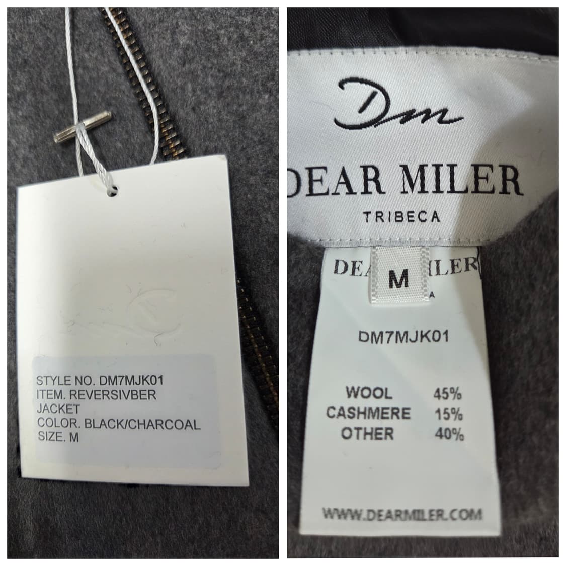 새상품 남성100Dear miler 카라 양면자켓- 캐시미어,울혼방 상품이미지6