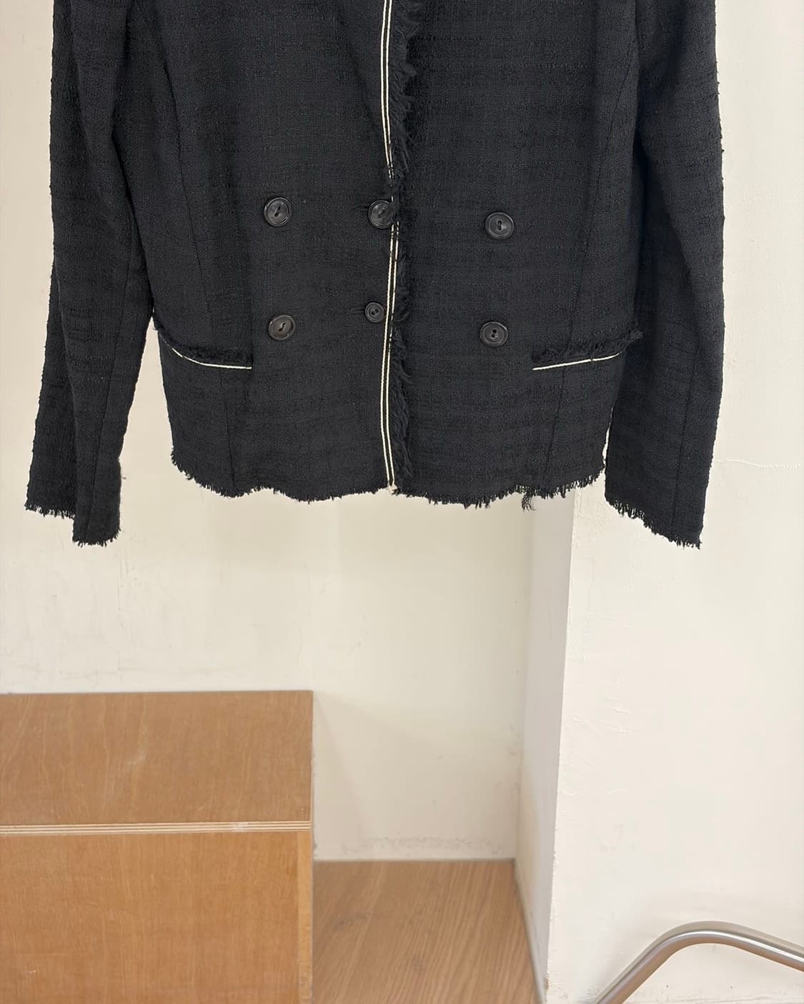 이자벨 마랑 에뚜왈 검정 더블 브레스티드 트위드 자켓  상품이미지5