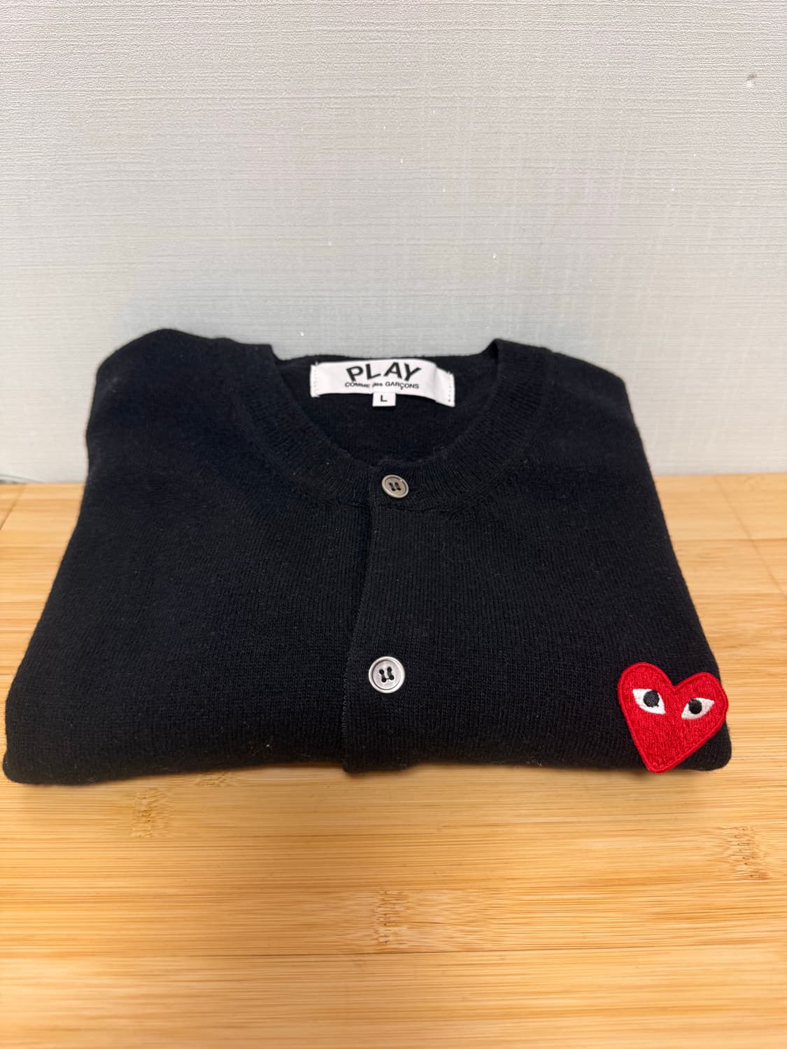 꼼데가르송 플레이 레드하트 가디건 블랙 상품이미지2