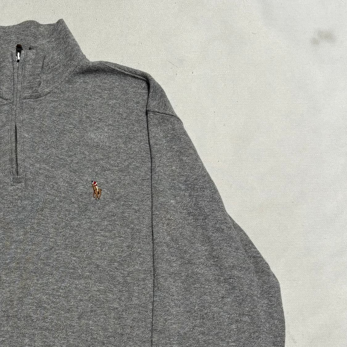 S 폴로랄프로렌 멀티 포니 코튼 그레이 반집업 니트 상품이미지1