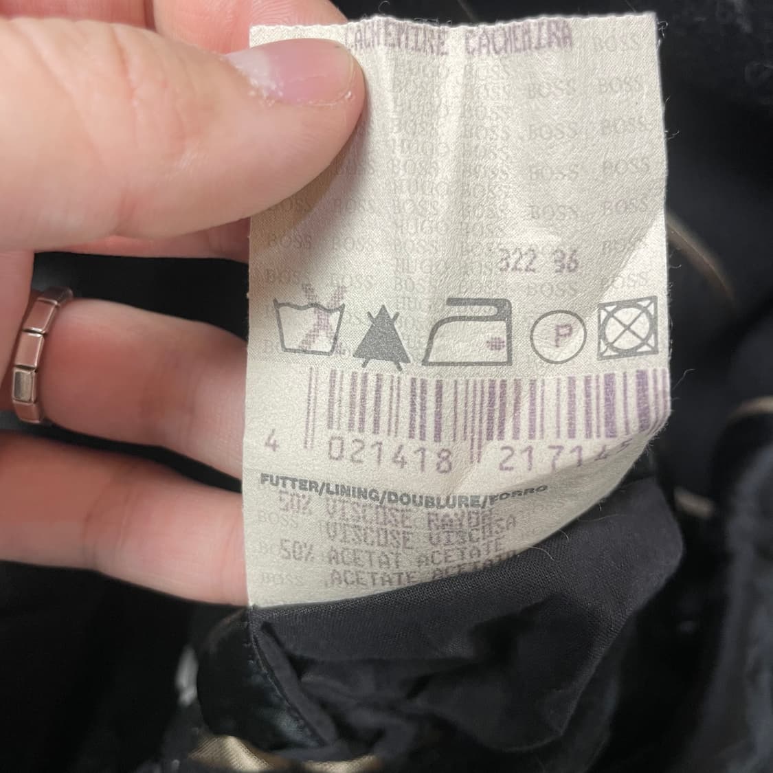 HUGO BOSS 캐시미어 울 혼방 블랙 코트 상품이미지6