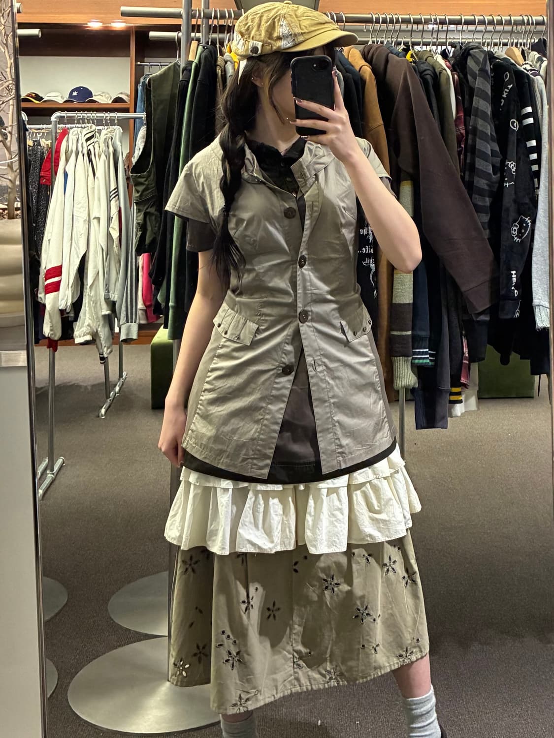 1)Japanese vintage 여성 레이어드 반팔 원피스 상품이미지7