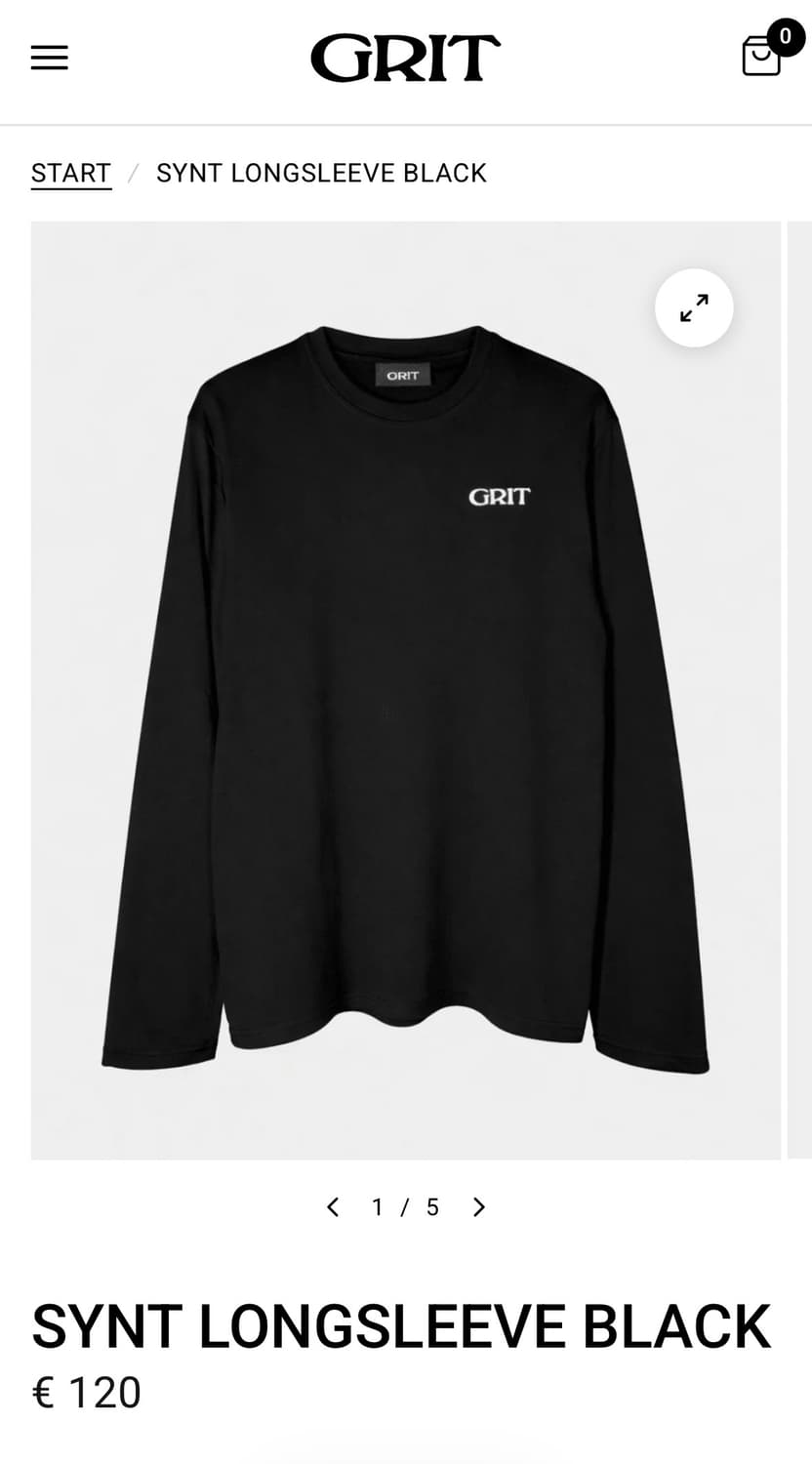 (grit) synt long sleeve black (L) 상품이미지1