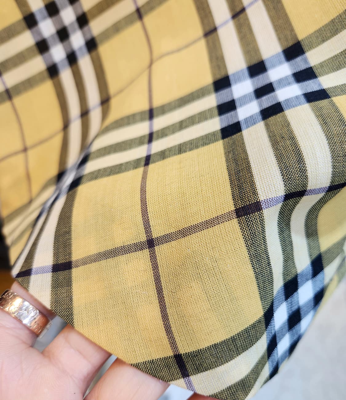 BURBERRY 버버리 블루라벨 옐로우 체크 스커트 상품이미지6