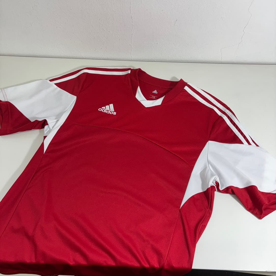 L 아디다스풋볼 빨흰 CLIMACOOL 트레이닝 축구반팔 상품이미지2