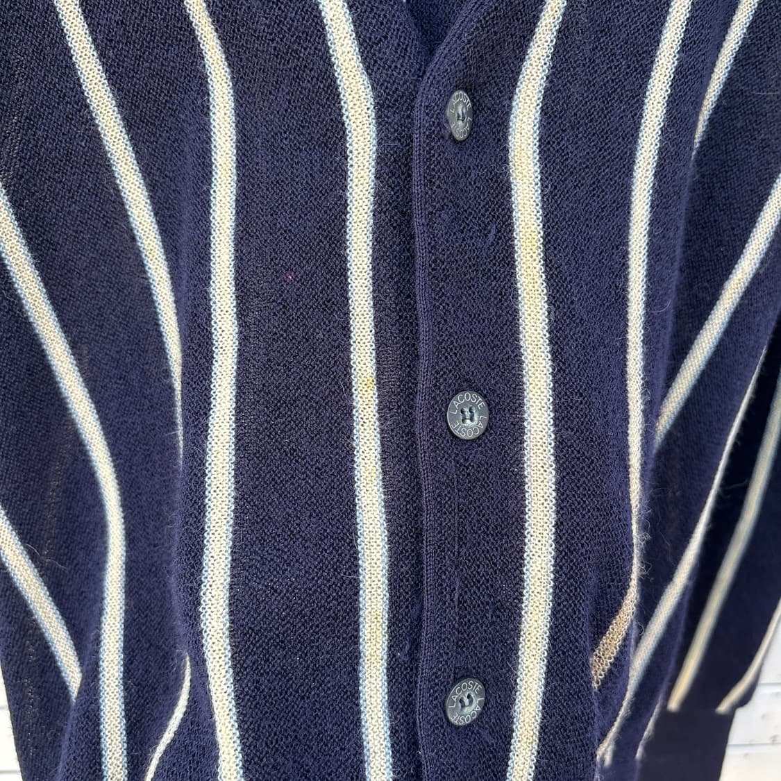 Lacoste 라코스테 스트라이프 니트 가디건 상품이미지5