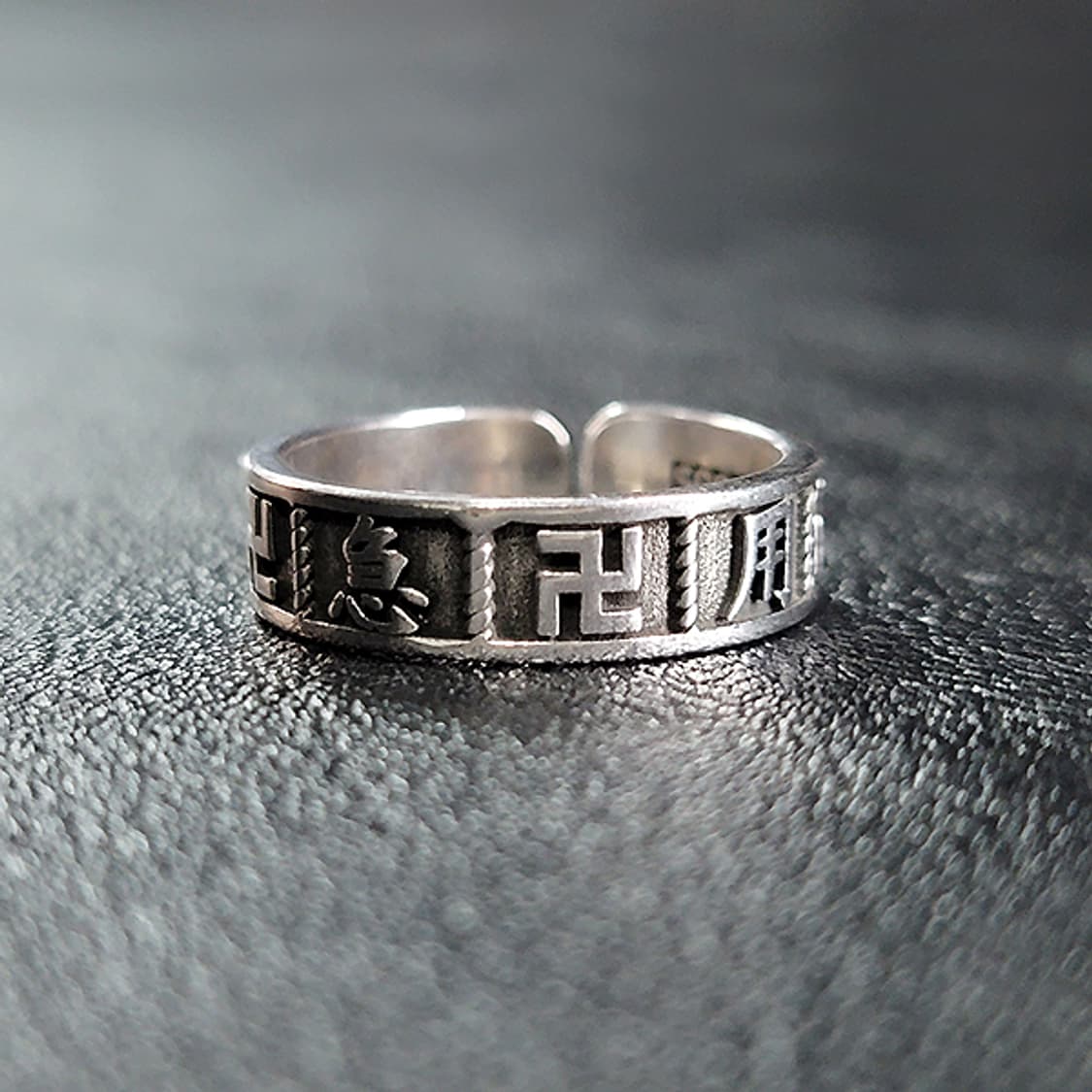 Manja 실버 남자 엔틱 빈티지 불교 반지 상품이미지1