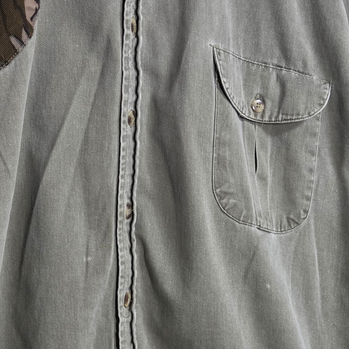 빈티지 리얼 트리 밀리터리 패치워크 코튼 셔츠 상품이미지4