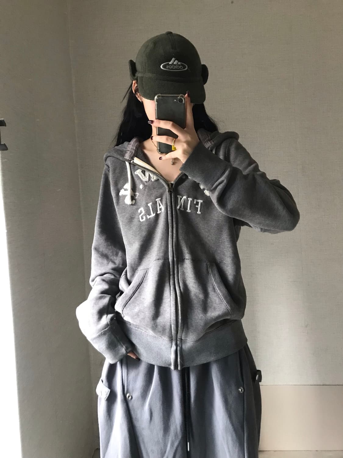 아베크롬비 그레이 오버핏 후드집업 상품이미지1