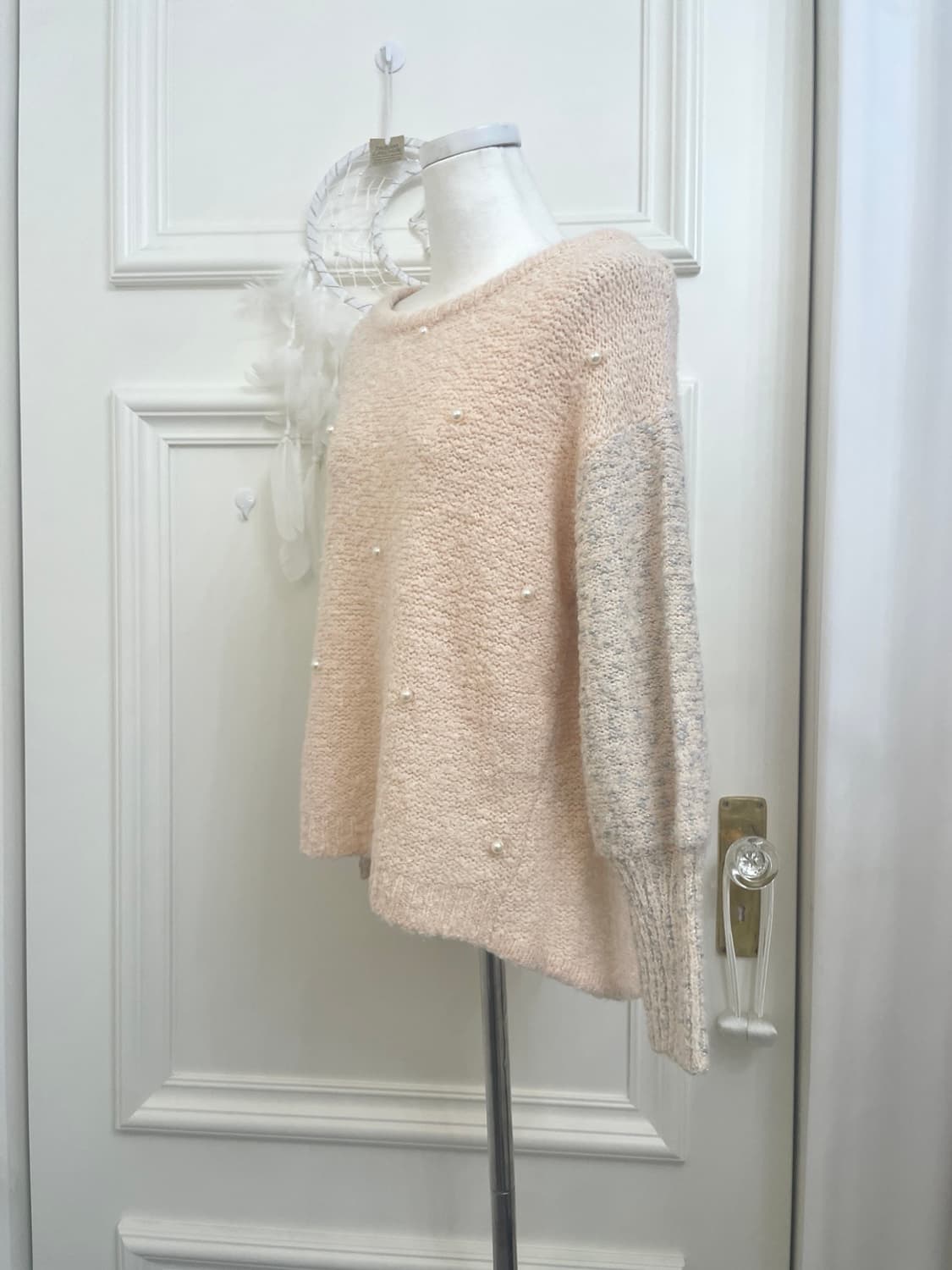 coral pearl point sleeve glitter lovely 상품이미지2