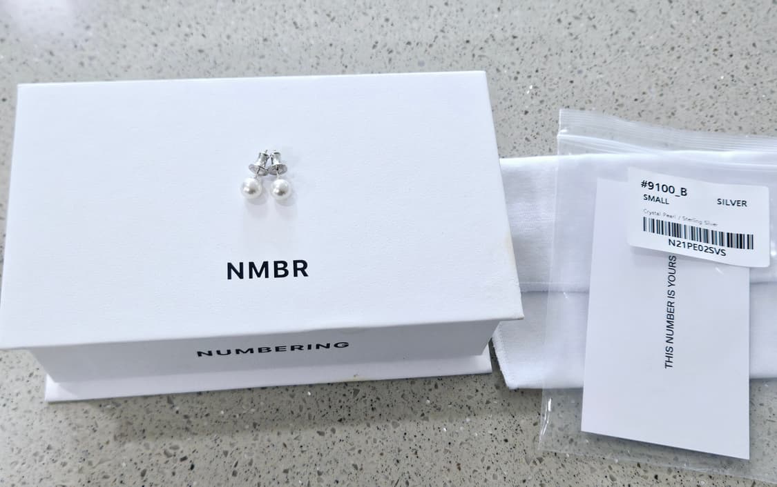 [새상품급] 넘버링 진주 귀걸이 #9100 (6mm/925실버) 상품이미지3