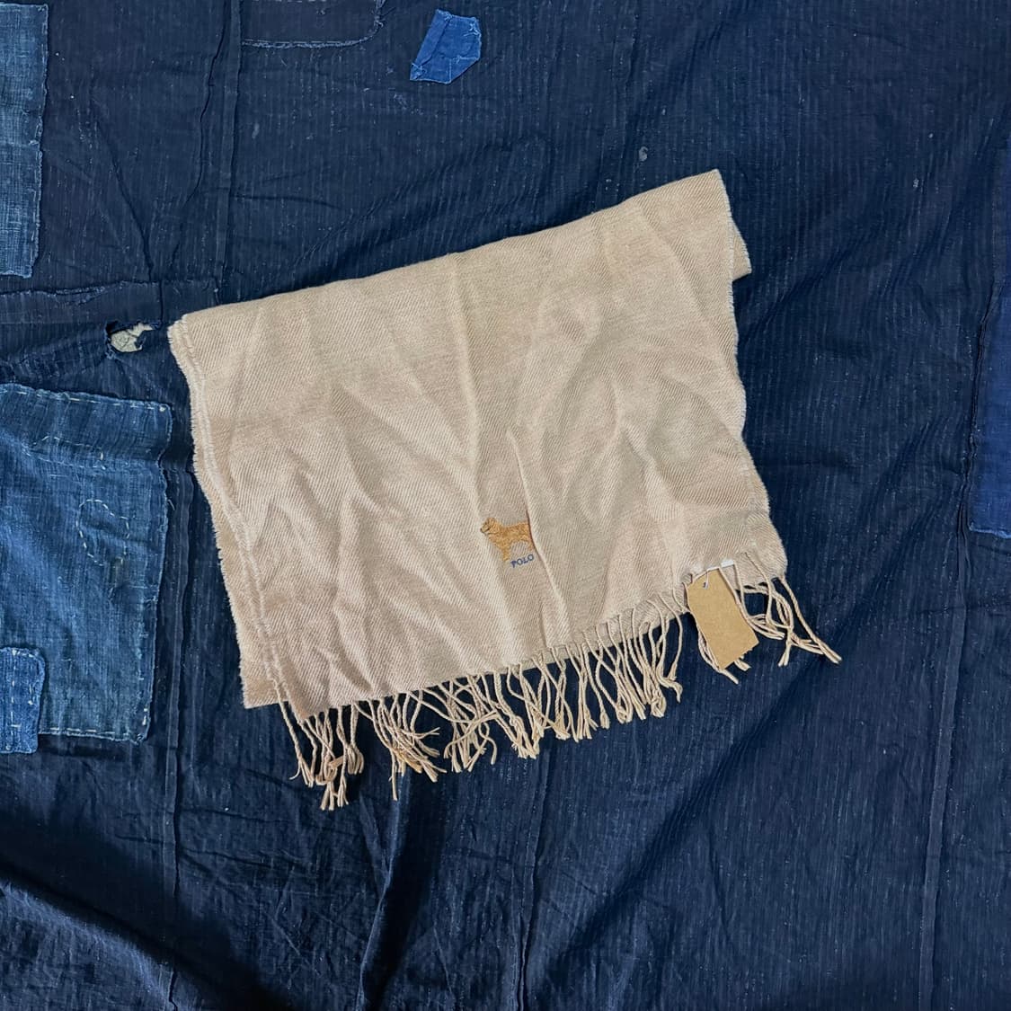 폴로 랄프로렌 도그 자수 울/코튼 머플러 상품이미지5