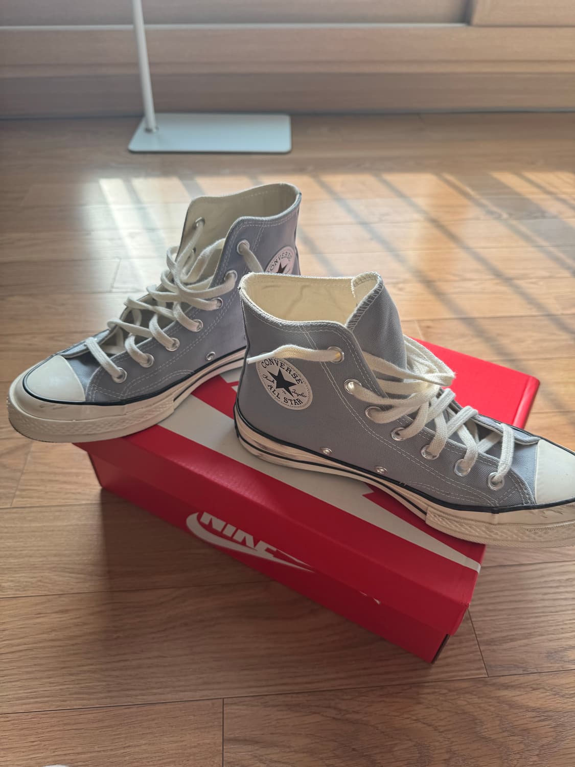 2번착용) 245 컨버스 척 70 하이 빈티지 캔버스 울프그레이 상품이미지2