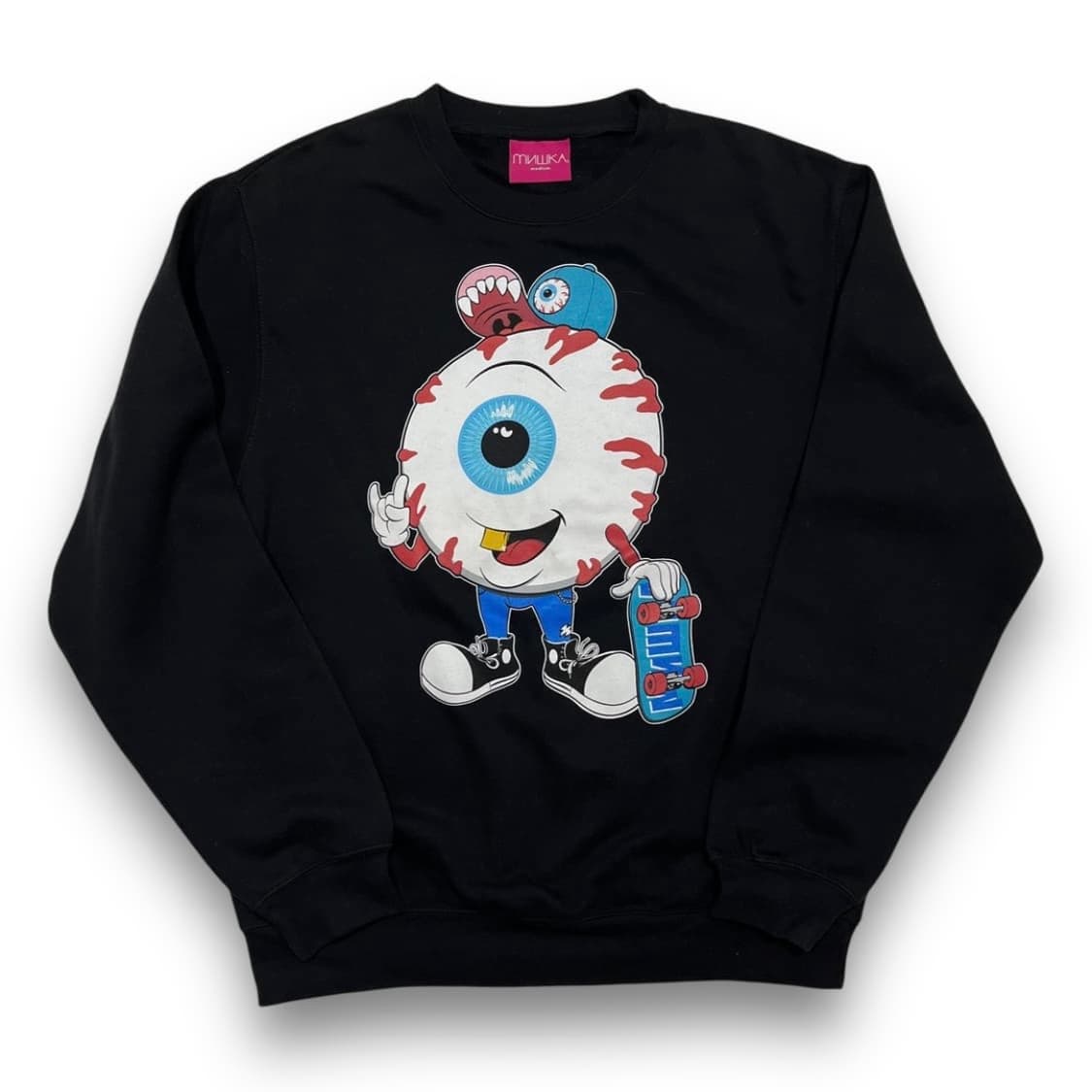 미쉬카 눈알 몬스터 스트릿 보드 빈티지 다크 맨투맨 상품이미지1