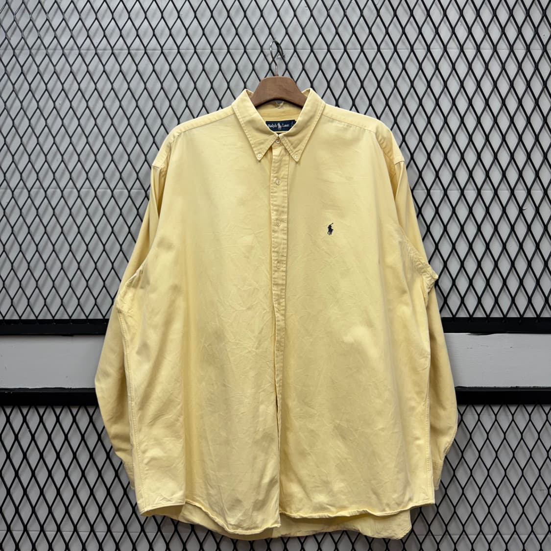 폴로 랄프로렌 솔리드 긴팔 셔츠 블랙 포니 포인트 옐로우 상품이미지1