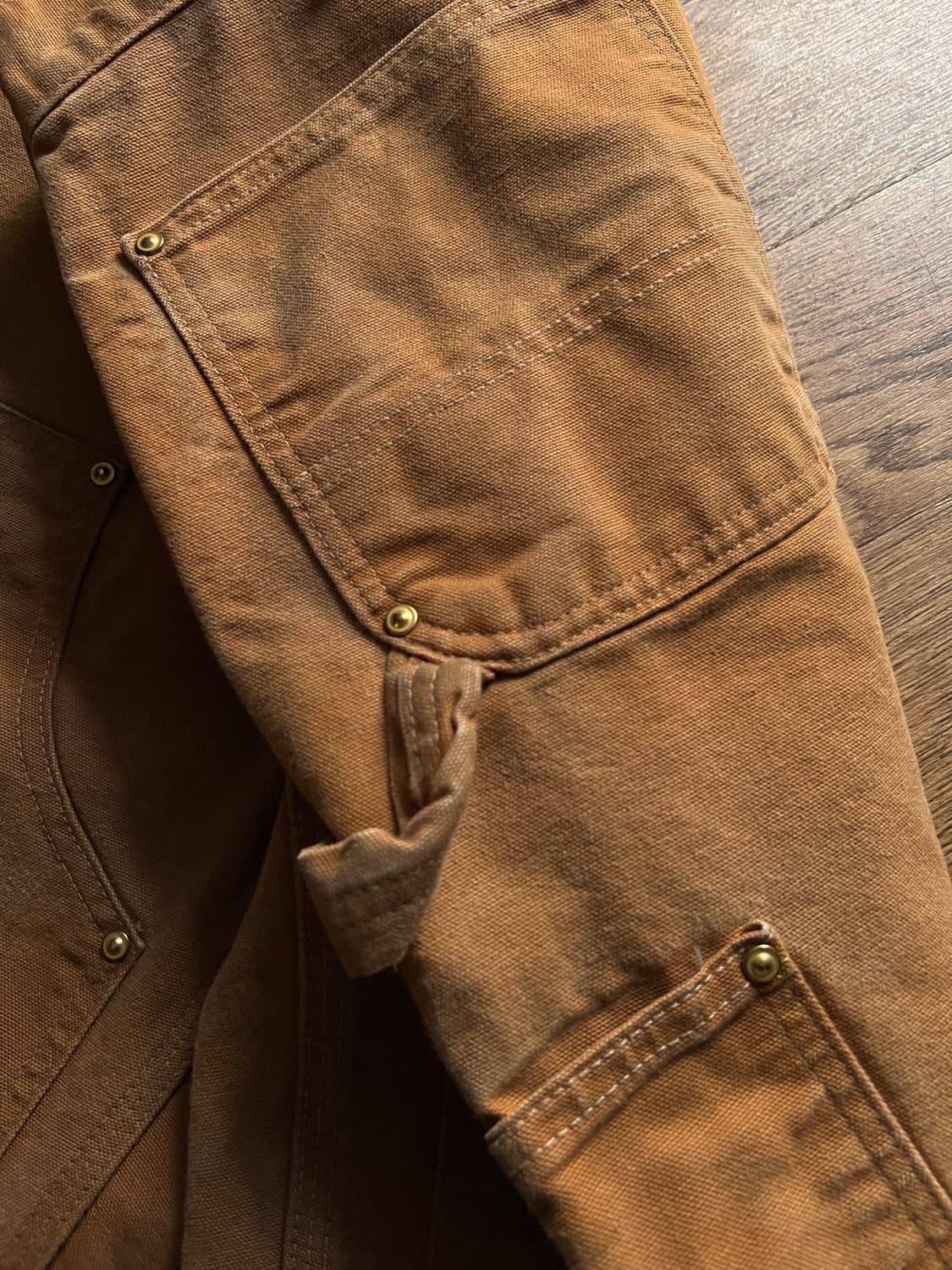 [36]칼하트 Made in USA 더티워싱 브라운 더블니 워크 팬츠 상품이미지7