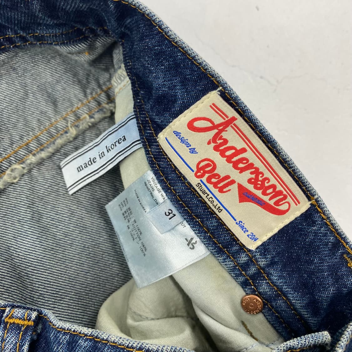 앤더슨벨 빈티지 워시드 부츠컷 데님 진 (31) 상품이미지9