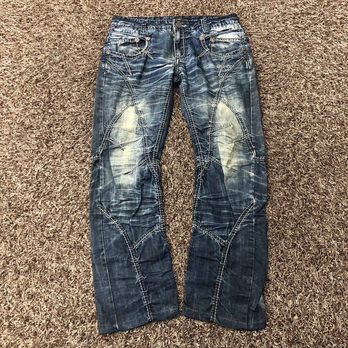 빈티지 워싱 스티치 데님 팬츠 상품이미지1