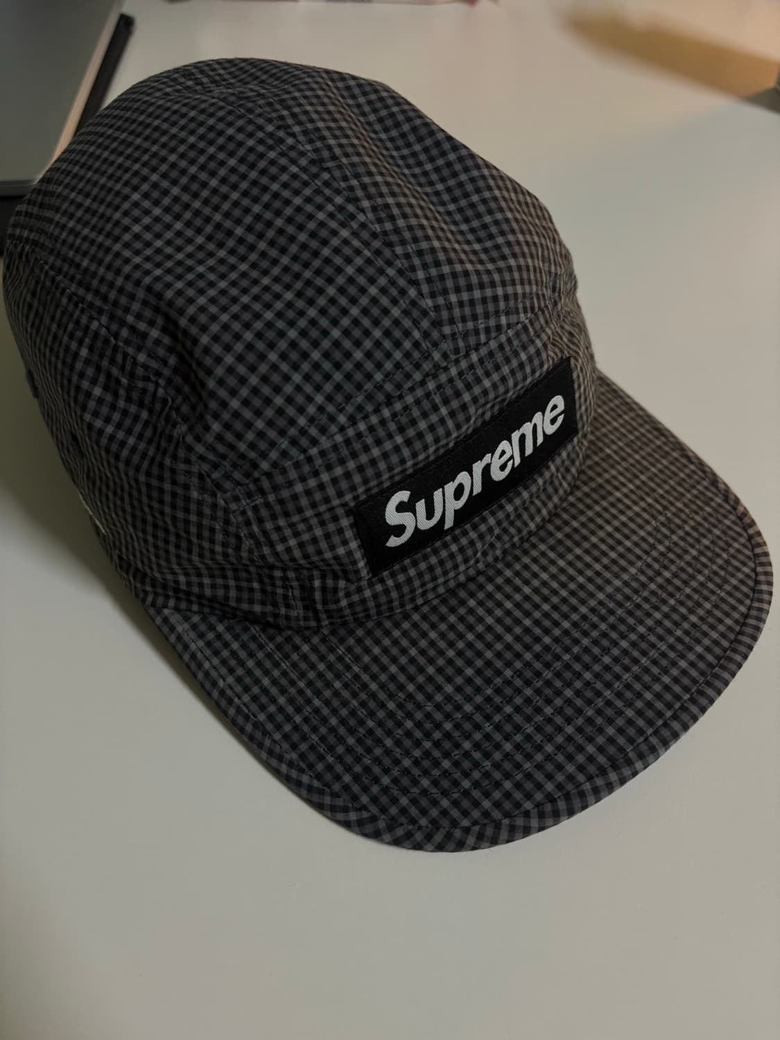 슈프림 코듀라 플레이드 캠프캡 블랙 25ss 상품이미지1