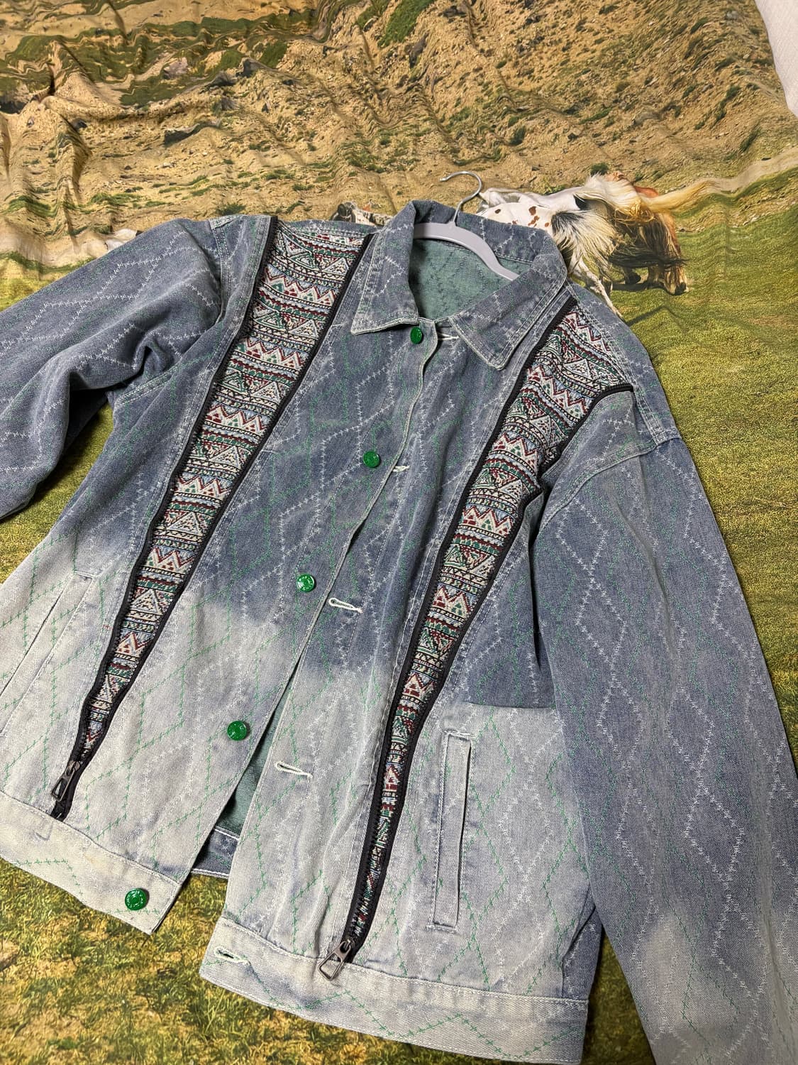 에스닉 빈티지 청자켓.  상품이미지1
