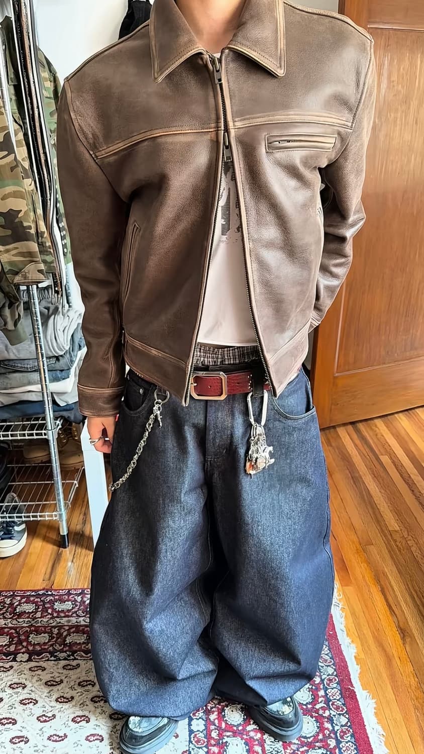 뮤티머 mutimer 에이지 워시 레더 자켓 상품이미지1